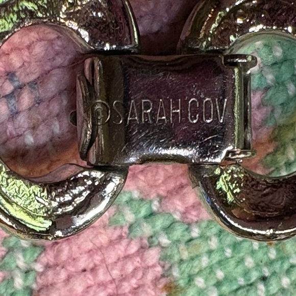 VINTAGE Sarah Coventry Silver Tone Faux Gemstone Cabochon Panel Bracelet - Picture 7 of 7